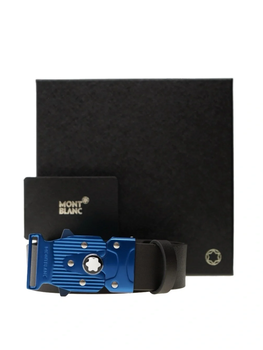 Montblanc M-Lock Belt Adjustable Black Leather New